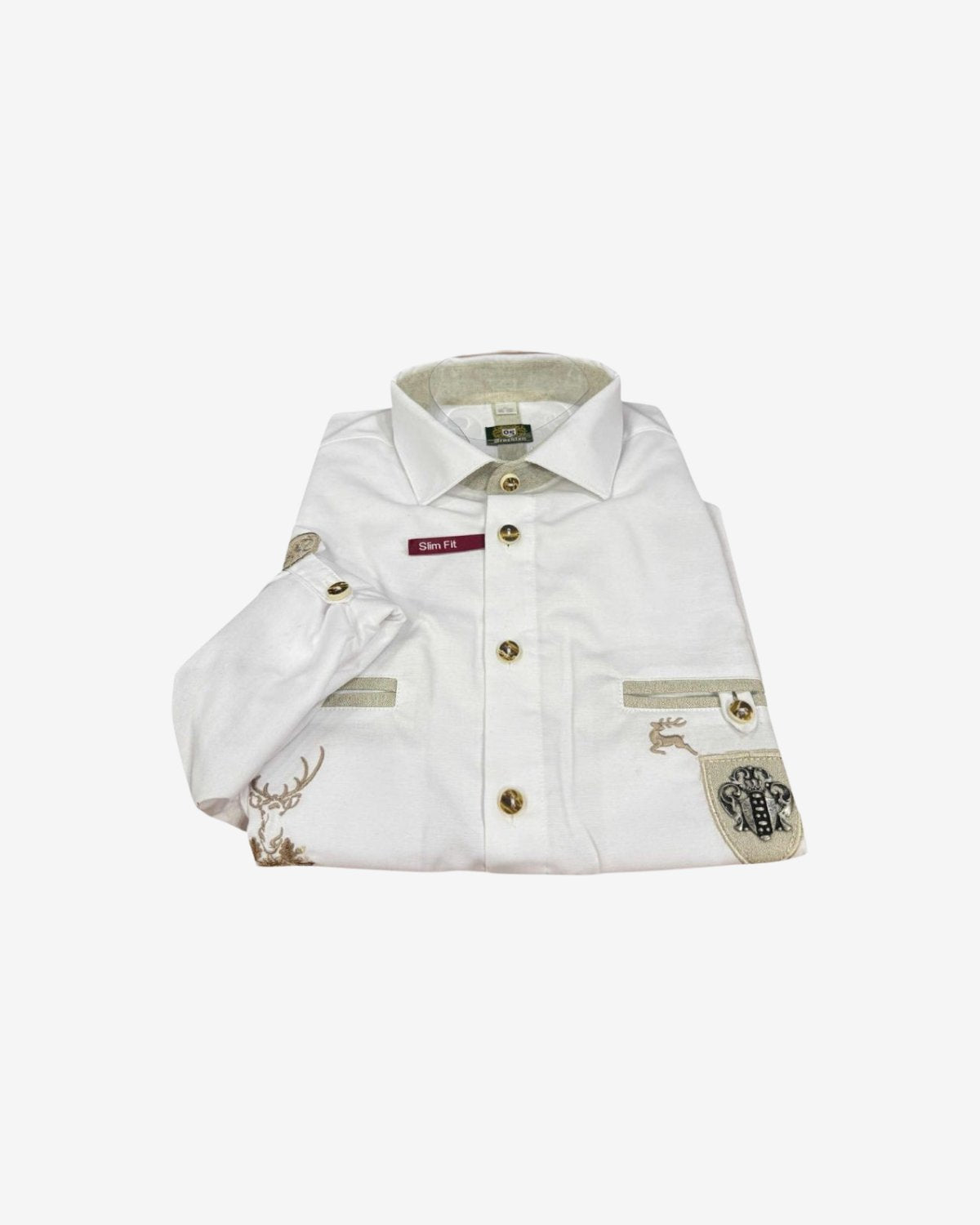 Camasa Orbis Broderie Caprior, Alba, Pentru Barbati