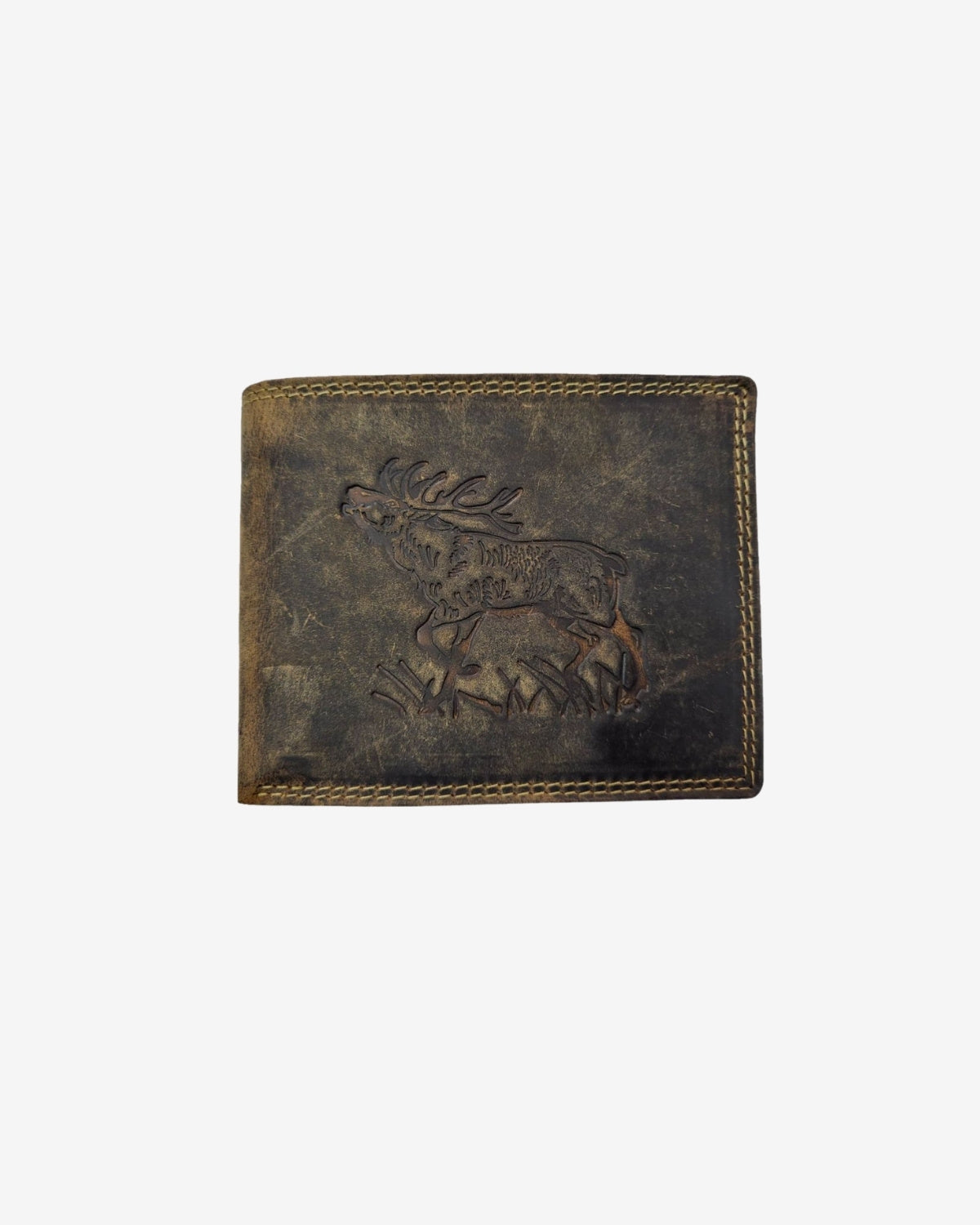 Portofel piele, motiv Cerb, fara capsa