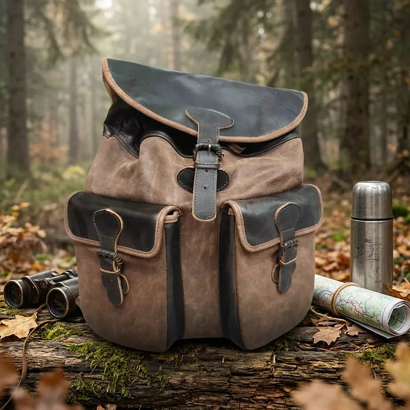 Rucsac maro de piele Nobil Hunting - Imagine 3